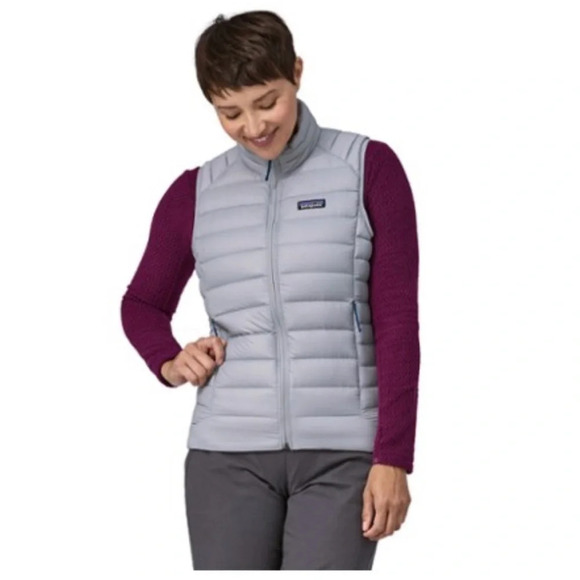 Patagonia Women's M Medium Down Sweater Vest Puffer Puff Herring Grey NWT Purple - Picture 8 of 10